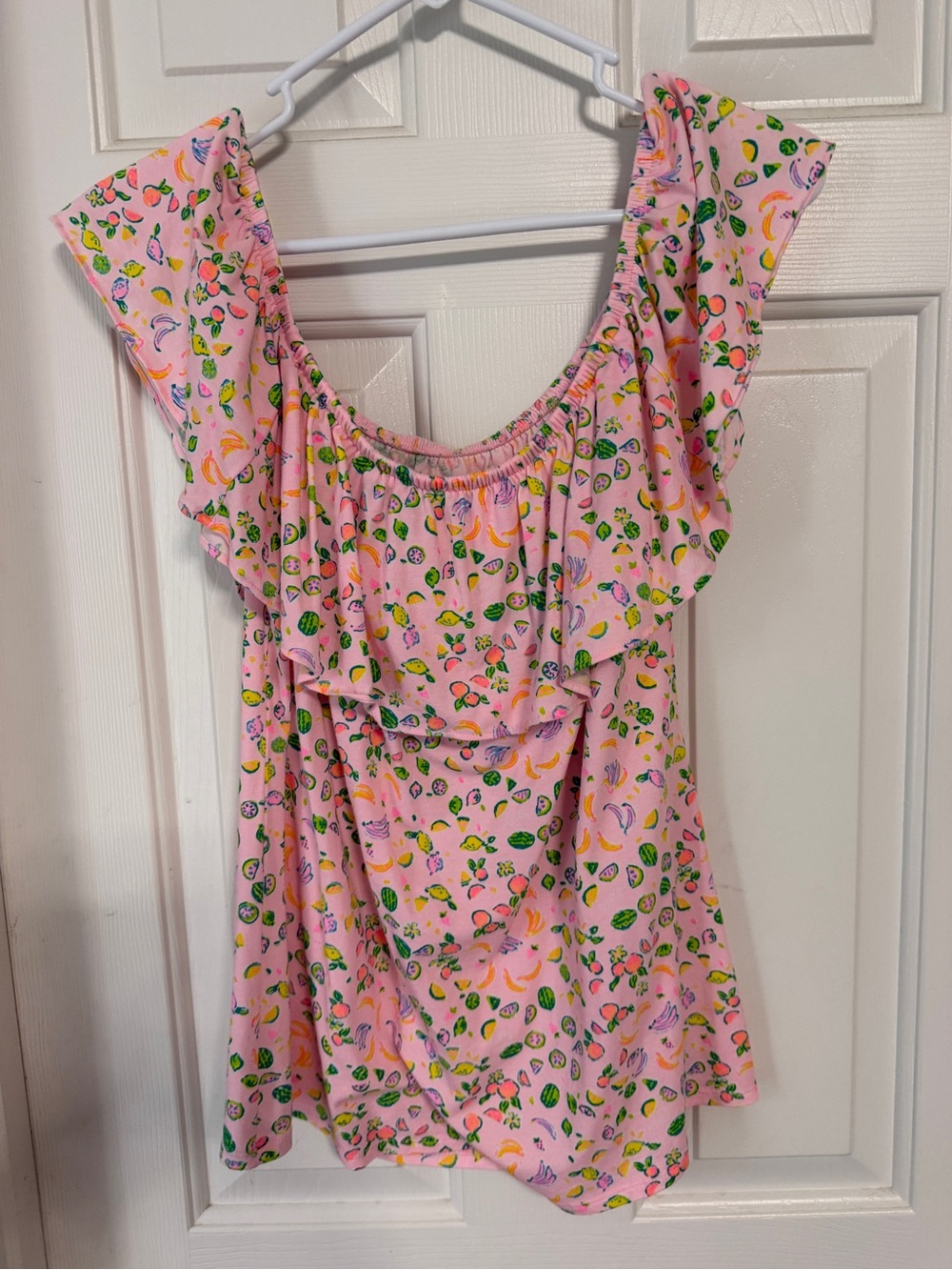Lilly Pulitzer Pink Fruit-Print Peasant Top